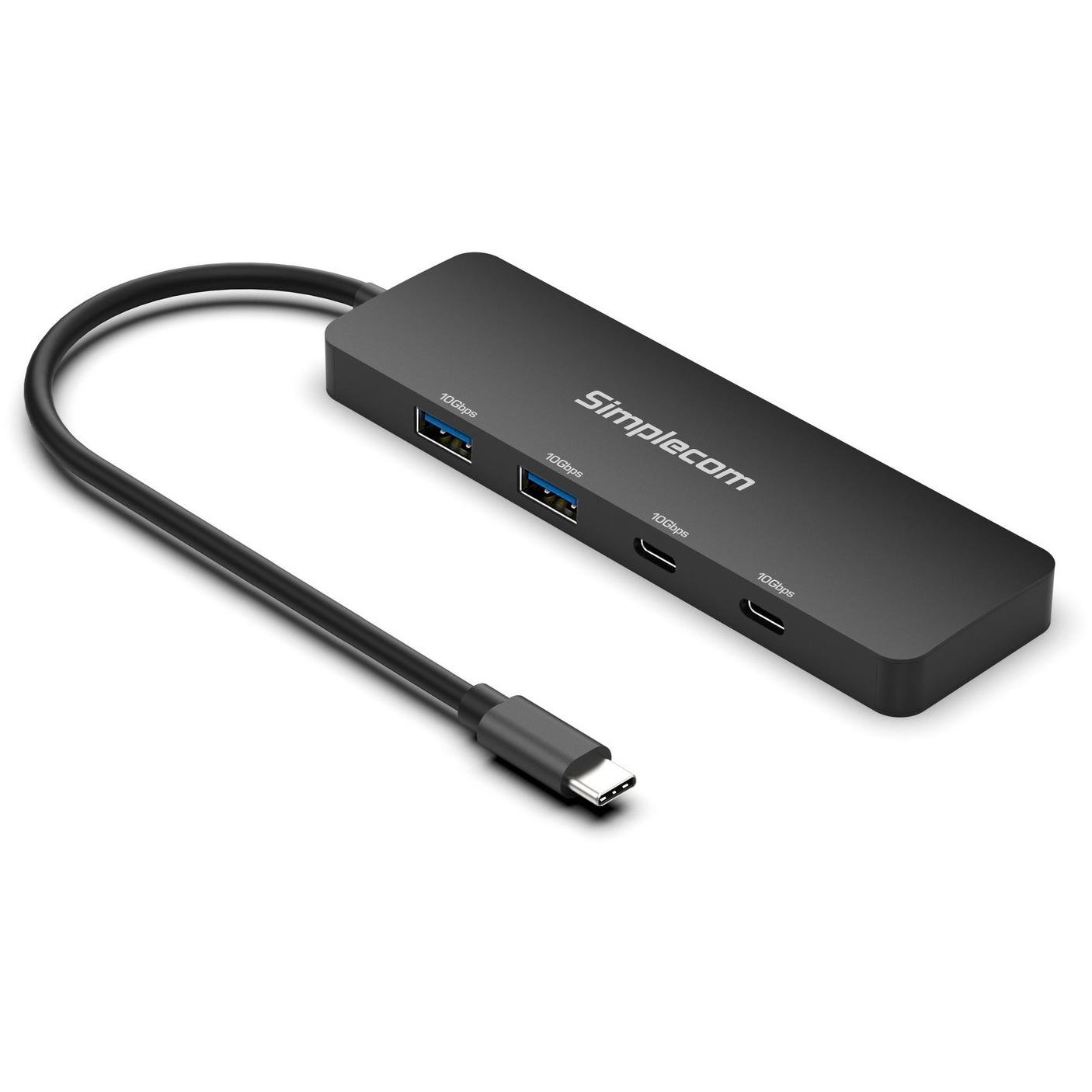 A large main feature product image of Simplecom CH392 USB 3.2 Gen2 USB-C 4-Port 10Gbps Hub