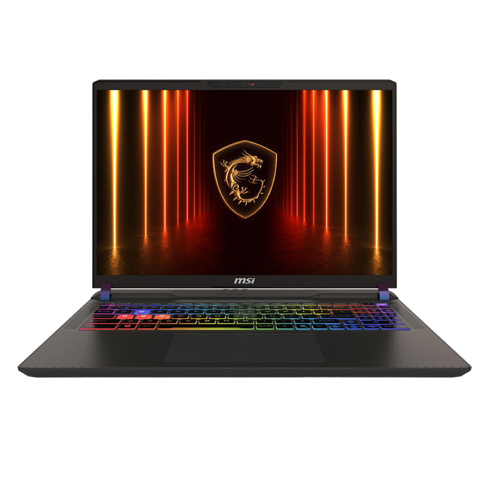 A large main feature product image of MSI Vector 16 HX AI (A2XW) - 16" 240Hz, Ultra 7 255HX, RTX 5070 Ti, 32GB/1TB, Win 11 Gaming Notebook