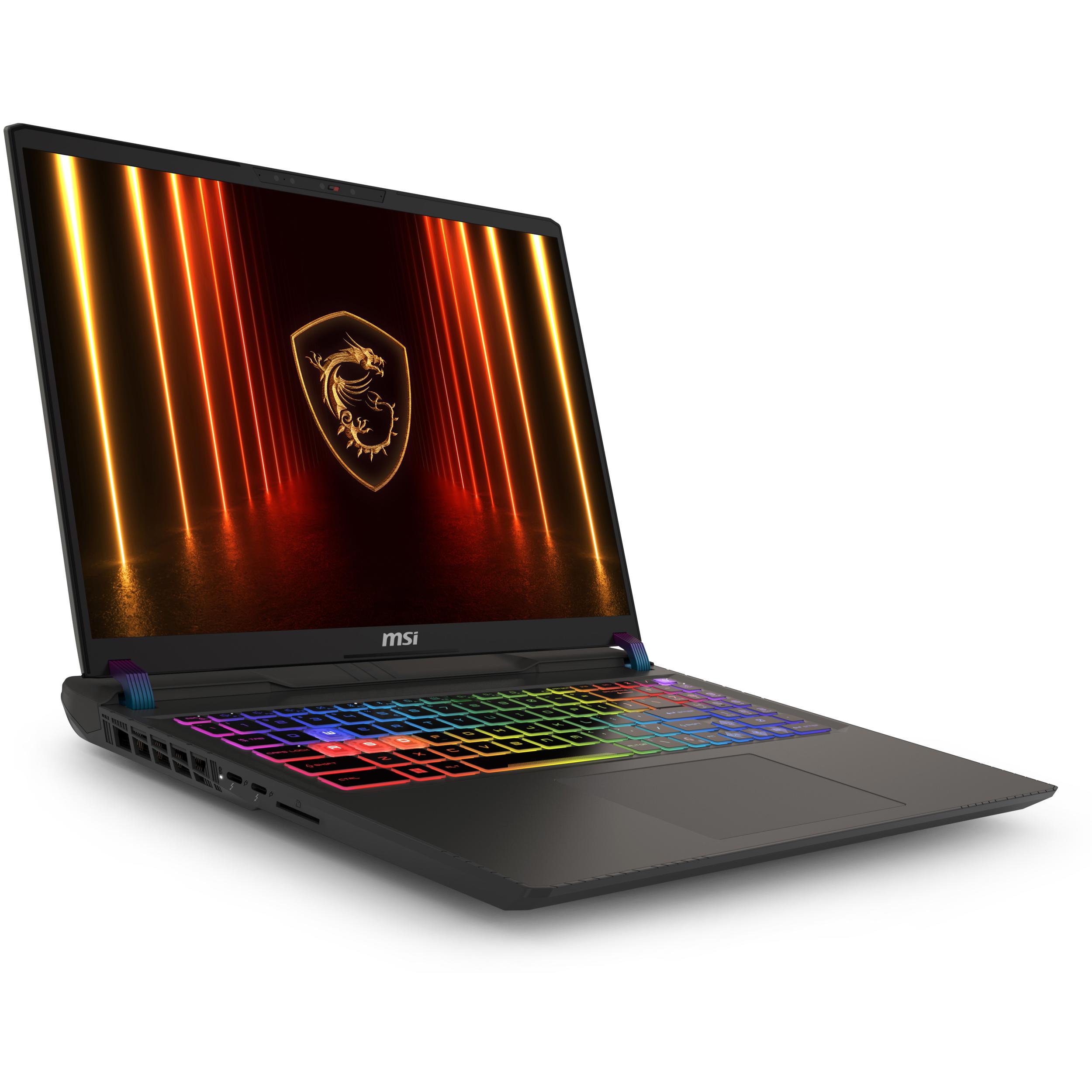 A large main feature product image of MSI Vector 16 HX AI (A2XW) - 16" 240Hz, Ultra 7 255HX,  RTX 5070 Ti, 32GB/1TB,  Win 11 Gaming Notebook