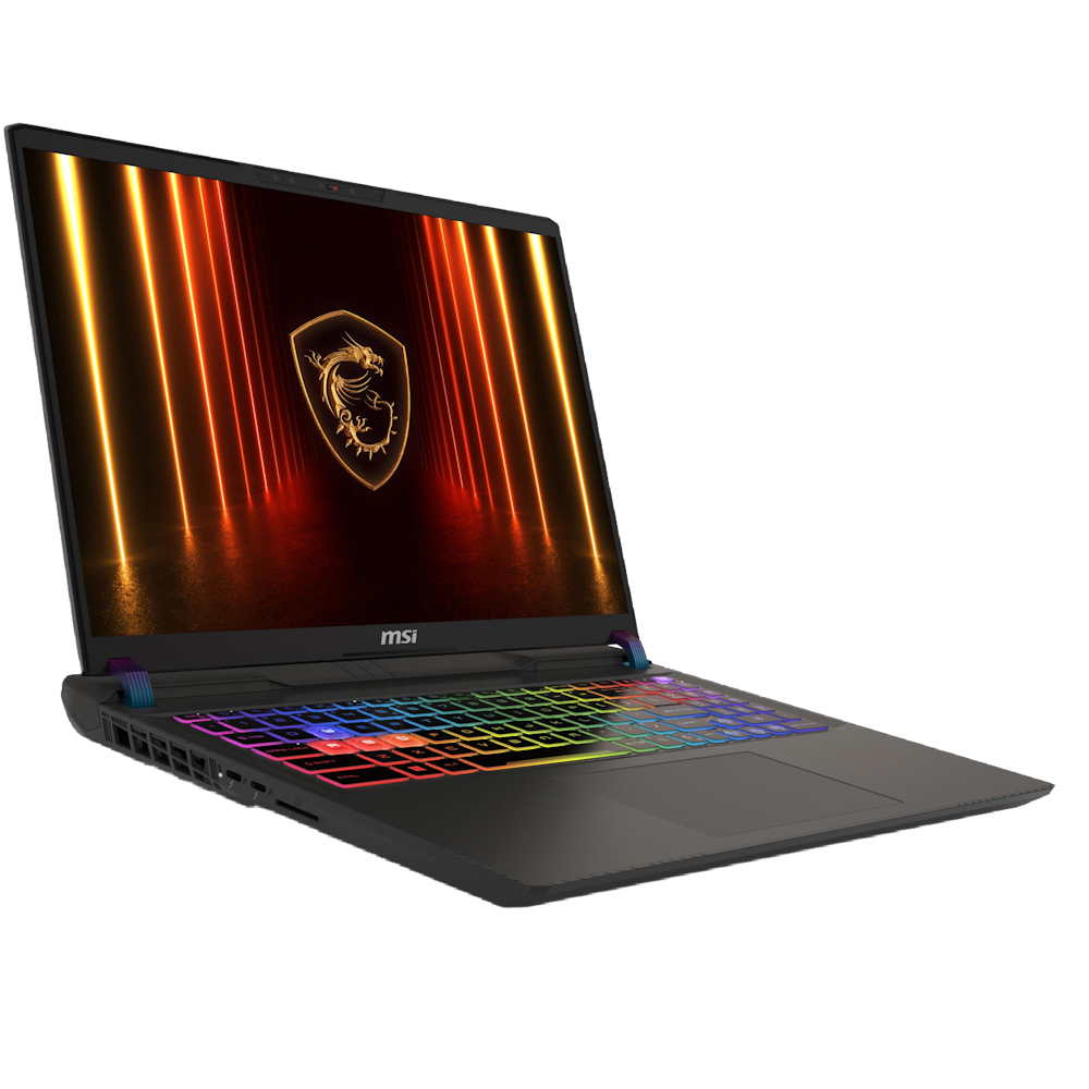 A large main feature product image of MSI Vector 16 HX AI (A2XW) - 16" 240Hz, Ultra 7 255HX, RTX 5070 Ti, 32GB/1TB, Win 11 Gaming Notebook