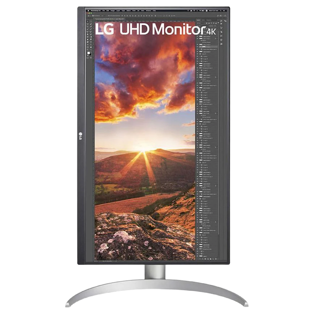 A large main feature product image of LG UltraFine 27UP850K-W - 27" 4K 2160p 60Hz IPS Professional Monitor