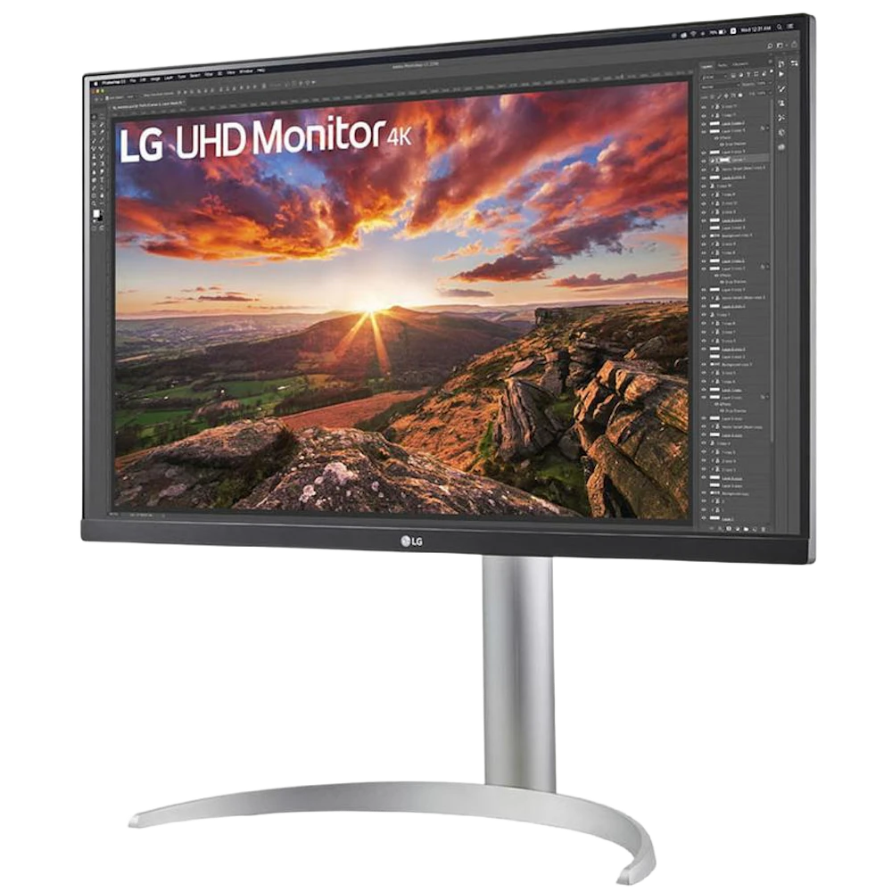 A large main feature product image of LG UltraFine 27UP850K-W - 27" 4K 2160p 60Hz IPS Professional Monitor