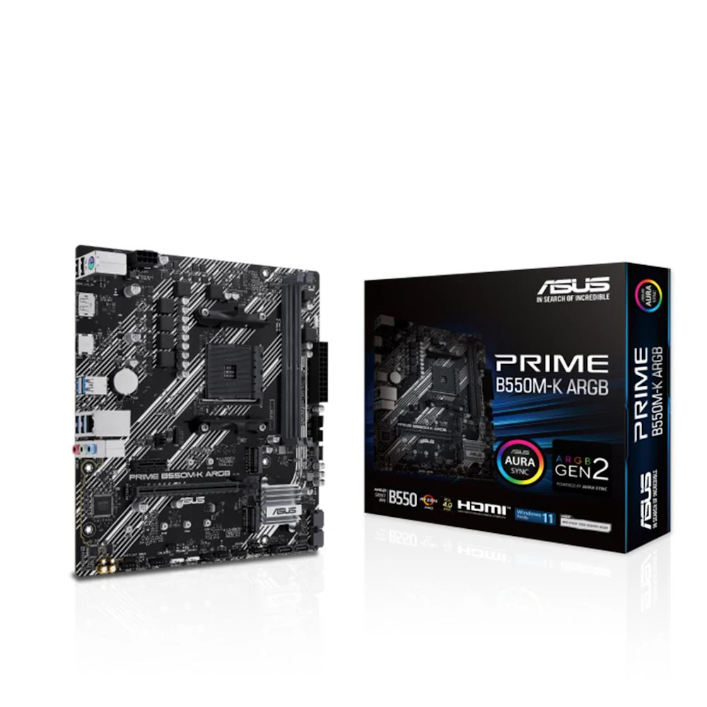 ASUS PRIME B550M-K ARGB AM4 ATX Desktop Motherboard