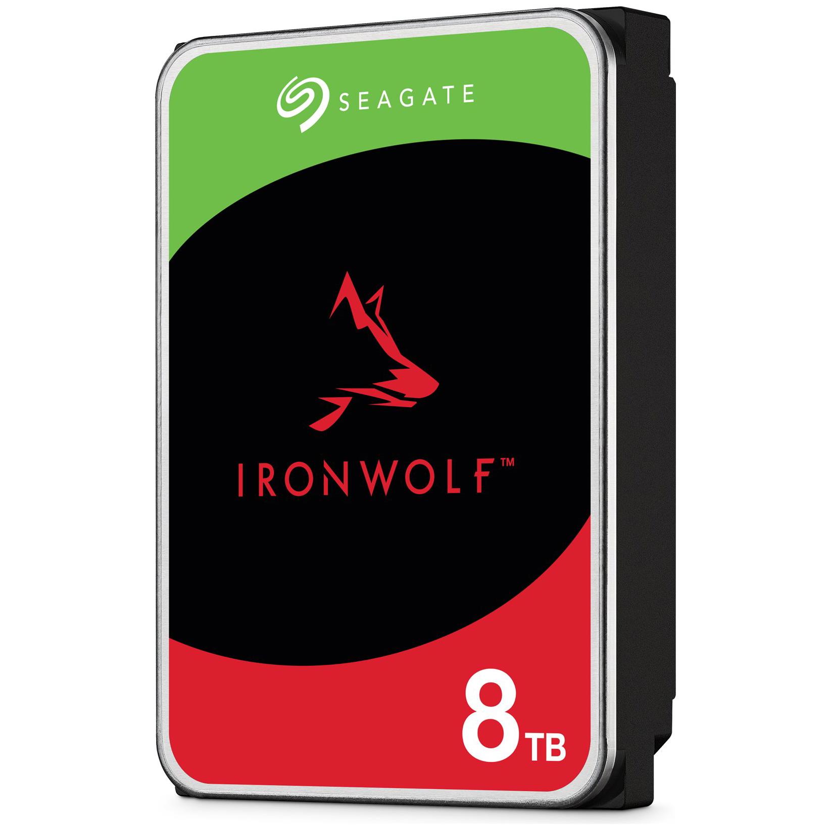 A large main feature product image of Seagate IronWolf 3.5" NAS HDD - 8TB 256MB