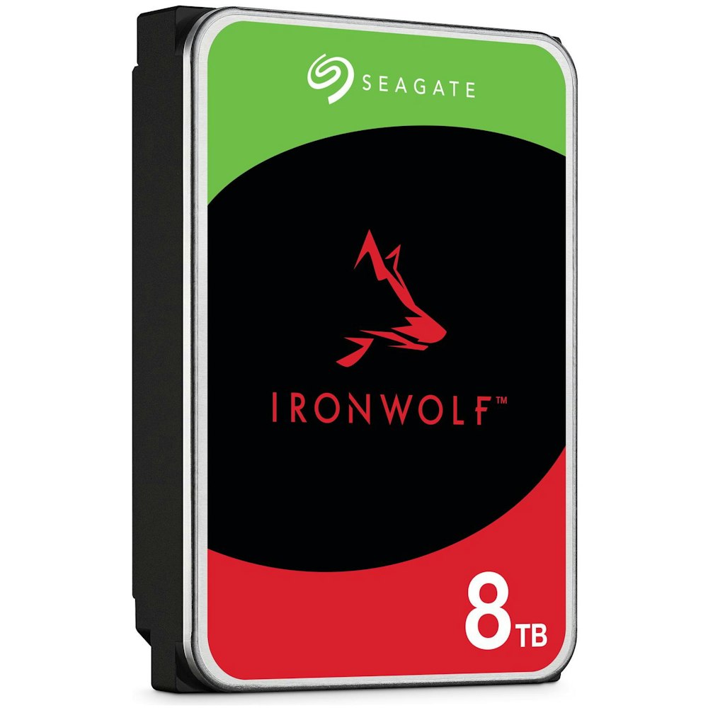 A large main feature product image of Seagate IronWolf 3.5" NAS HDD - 8TB 256MB