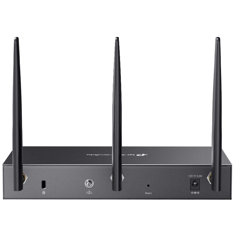 A large main feature product image of TP-Link Omada DR3650v - Omada AX3000 Wi-Fi 6 Modem Router