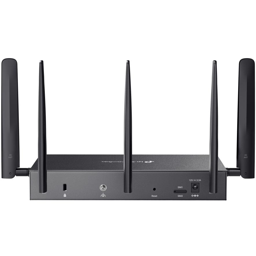 A large main feature product image of TP-Link DR3650v 4G - Omada 4G+ Cat6 AX3000 Wi-Fi 6 Modem Router