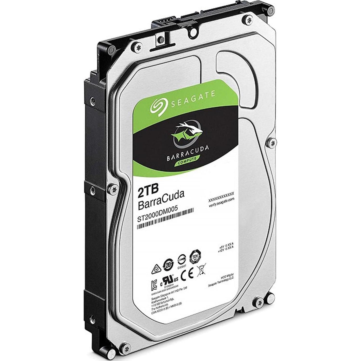 A large main feature product image of Seagate BarraCuda 3.5" Desktop HDD - 2TB 256MB