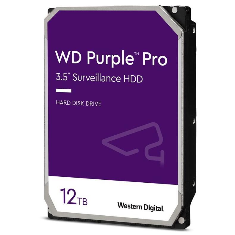A large main feature product image of WD Purple Pro 3.5" Surveillance HDD - 12TB 512MB