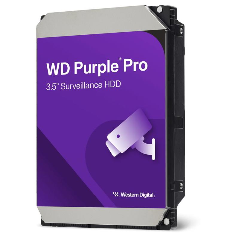 A large main feature product image of WD Purple Pro 3.5" Surveillance HDD - 12TB 512MB