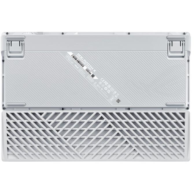 A large main feature product image of ASUS ROG Azoth X  75% Wireless Mechanical Gaming Keyboard - NX Snow Switch (White)