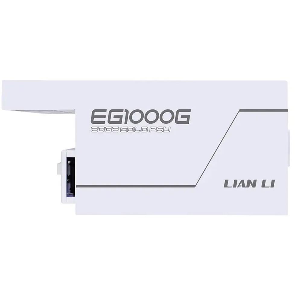 A large main feature product image of Lian Li Edge 1000W Gold PCIe 5.1 ATX 3.1 Modular PSU w/ Edge Hub (White)