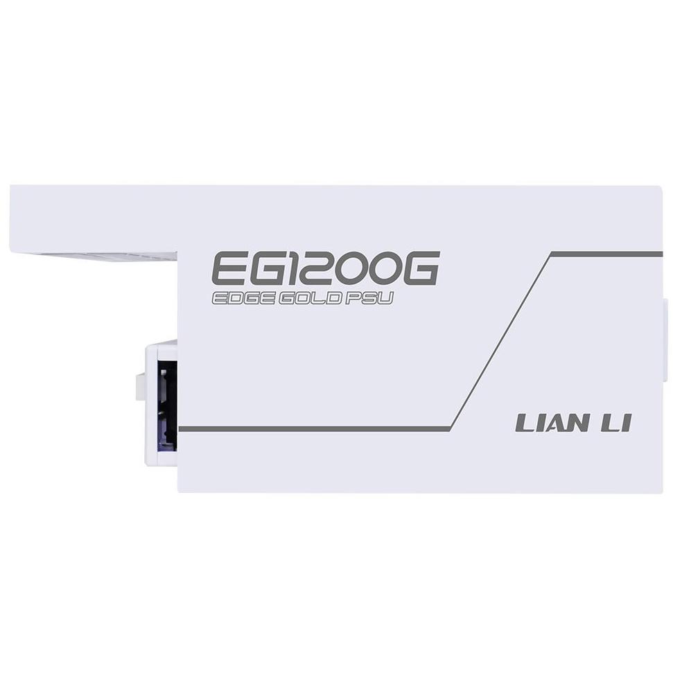 A large main feature product image of Lian Li Edge 1200W Gold PCIe 5.1 ATX 3.1 Modular PSU w/ Edge Hub (White)