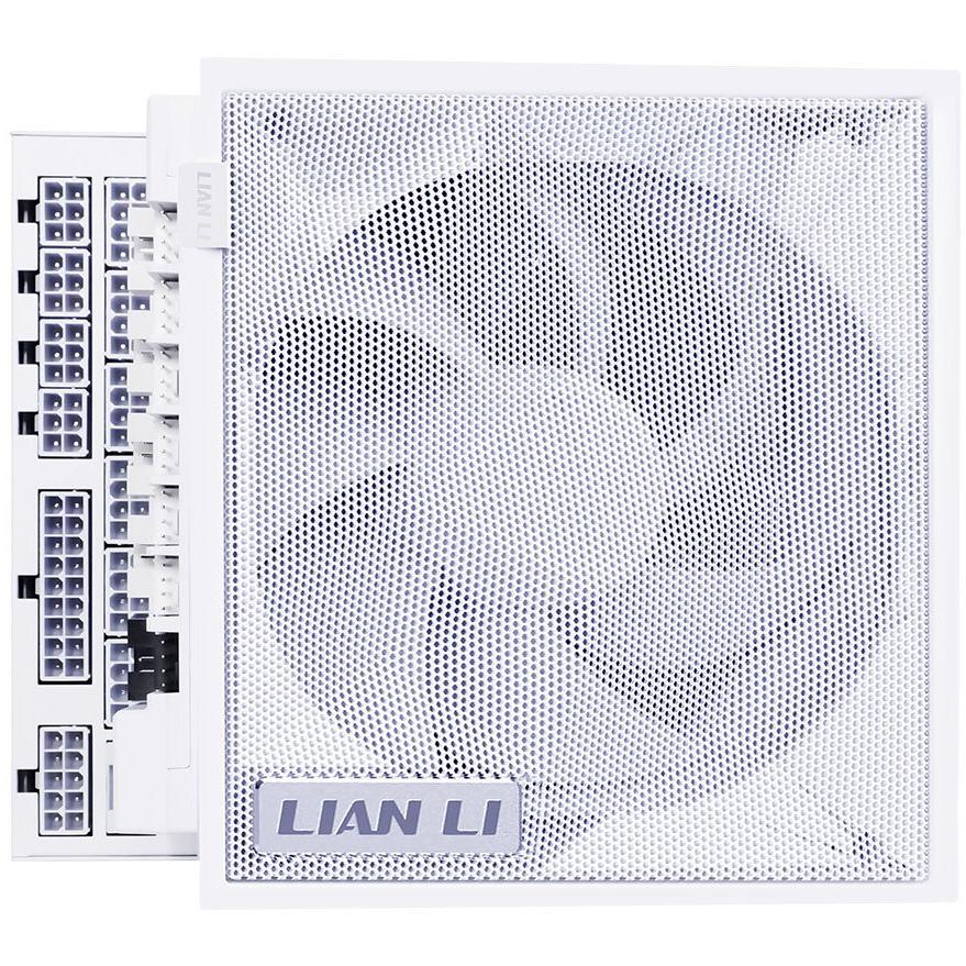 A large main feature product image of Lian Li Edge 1200W Gold PCIe 5.1 ATX 3.1 Modular PSU w/ Edge Hub (White)