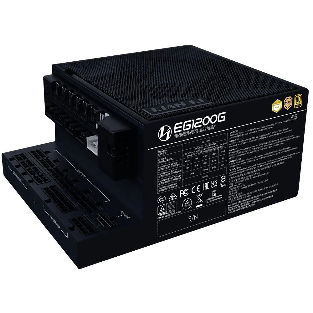 Lian Li Edge 1200W Gold PCIe 5.1 ATX 3.1 Modular PSU w/ Edge Hub (Black)