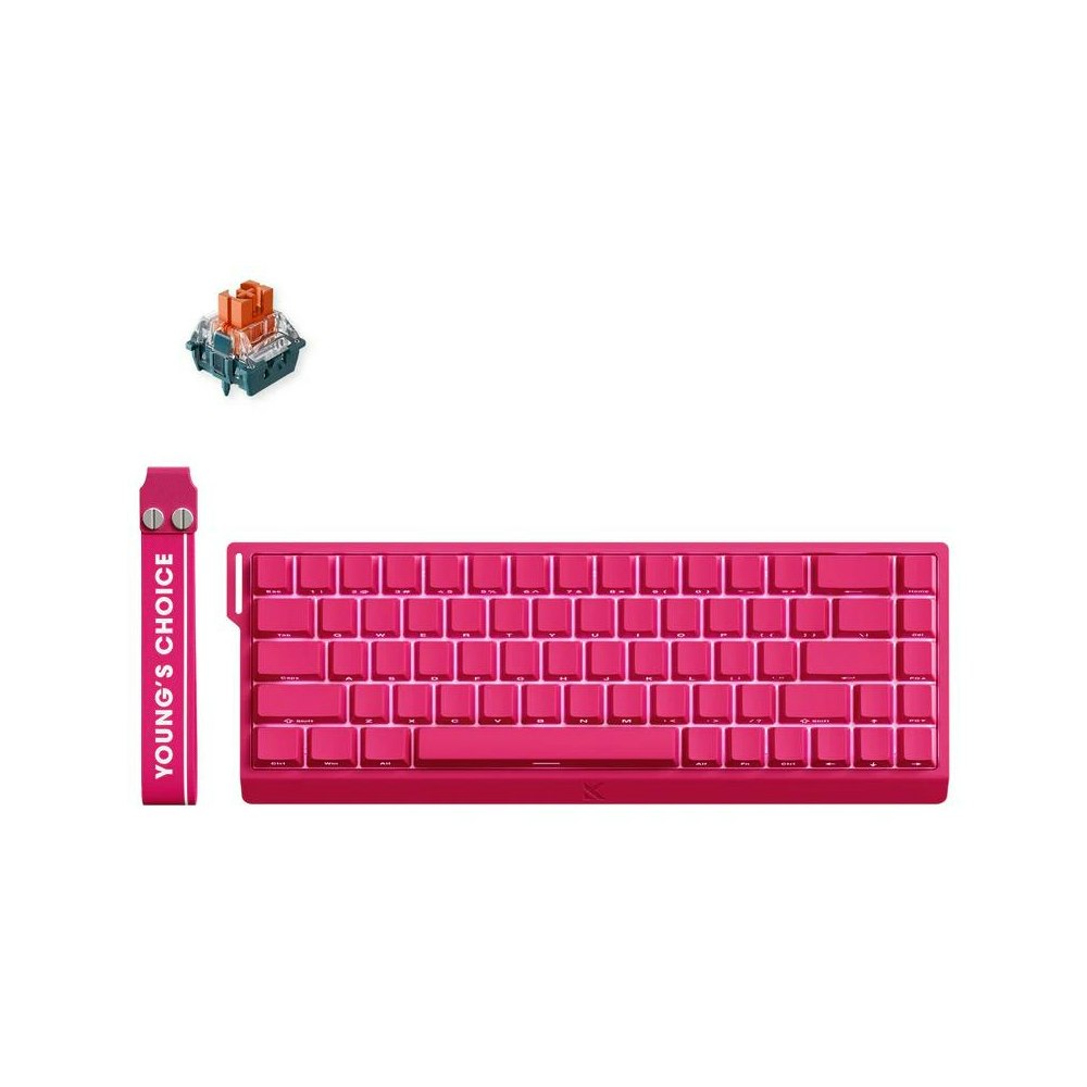 A large main feature product image of MCHOSE ACE 68 HE Magnetic 8K Wired Gaming Keyboard - Rose Red (TTC Uranus Magnetic Switch eSports)