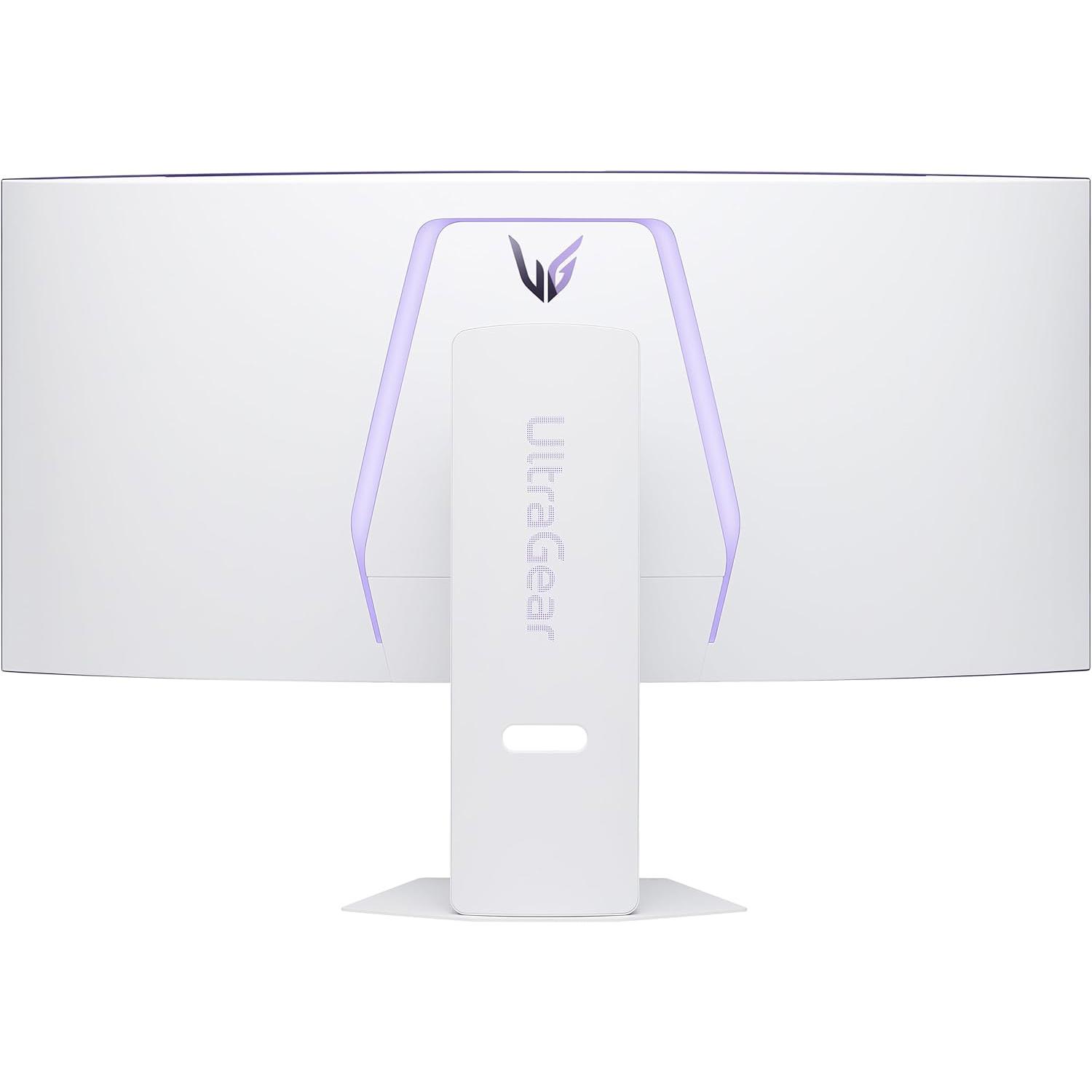 A large main feature product image of LG UltraGear OLED 39GX90SA-W - 39" Curved 1440p Ultrawide 240Hz 0.03ms Gaming Monitor (White)