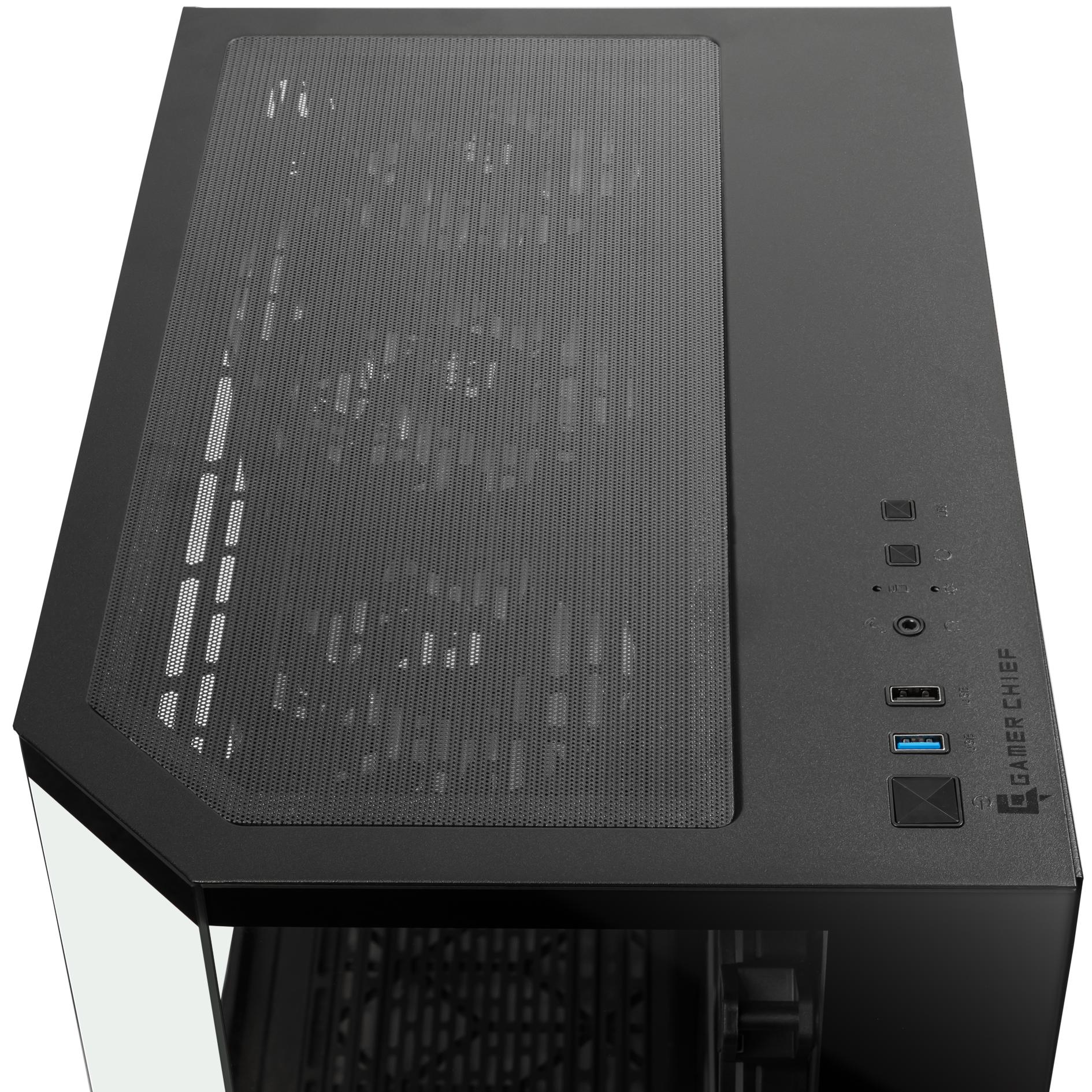 A large main feature product image of GamerChief GlassView GV10 - Black