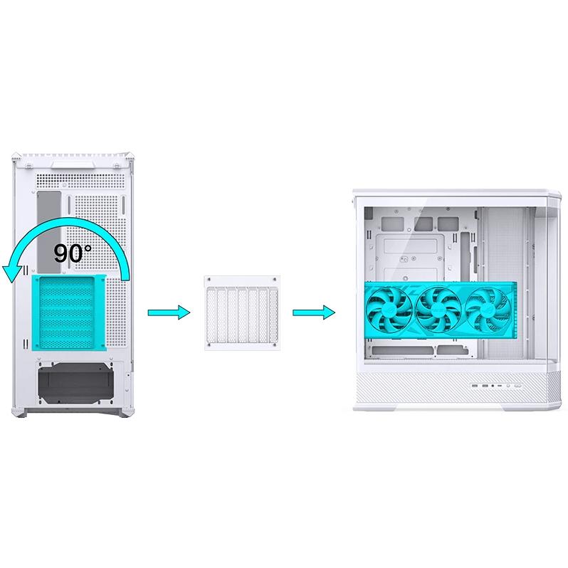 A large main feature product image of Jonsbo D400 Mid Tower Case (White)