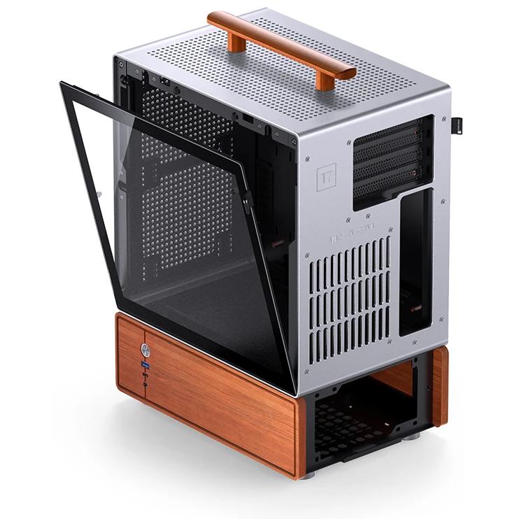 A large main feature product image of Jonsbo T7 25.8L Compact Micro Tower Case (Silver)