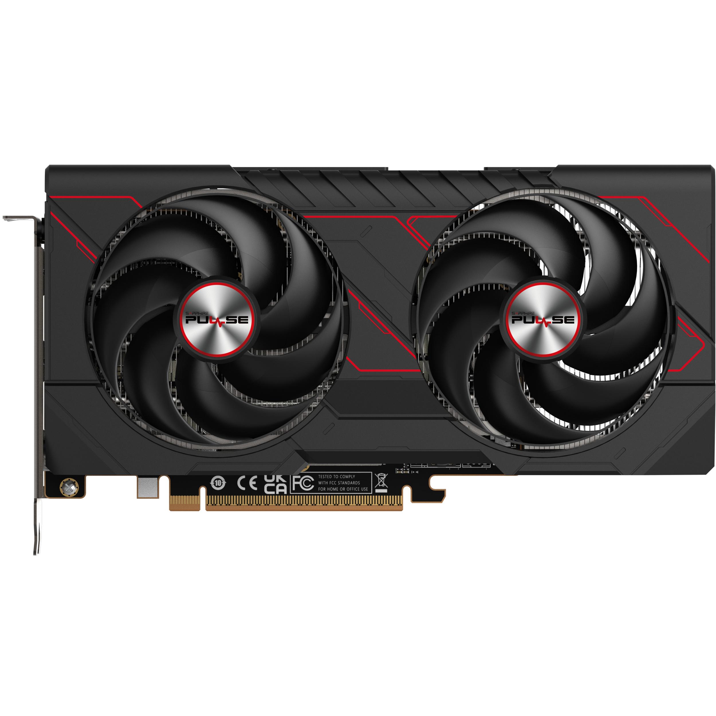 A large main feature product image of SAPPHIRE PULSE Radeon RX 9060 XT 16GB GDDR6 - Black