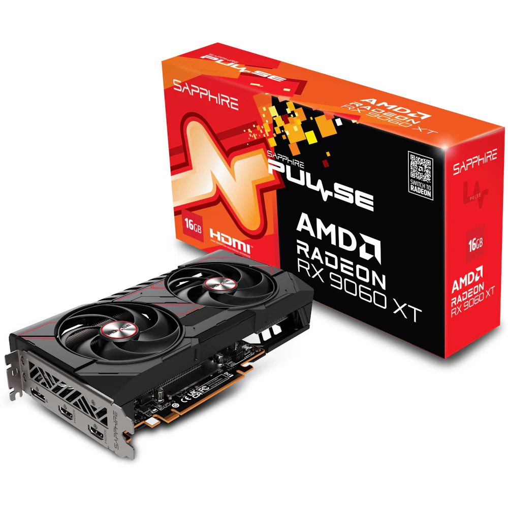 SAPPHIRE PULSE Radeon RX 9060 XT 16GB GDDR6 - Black