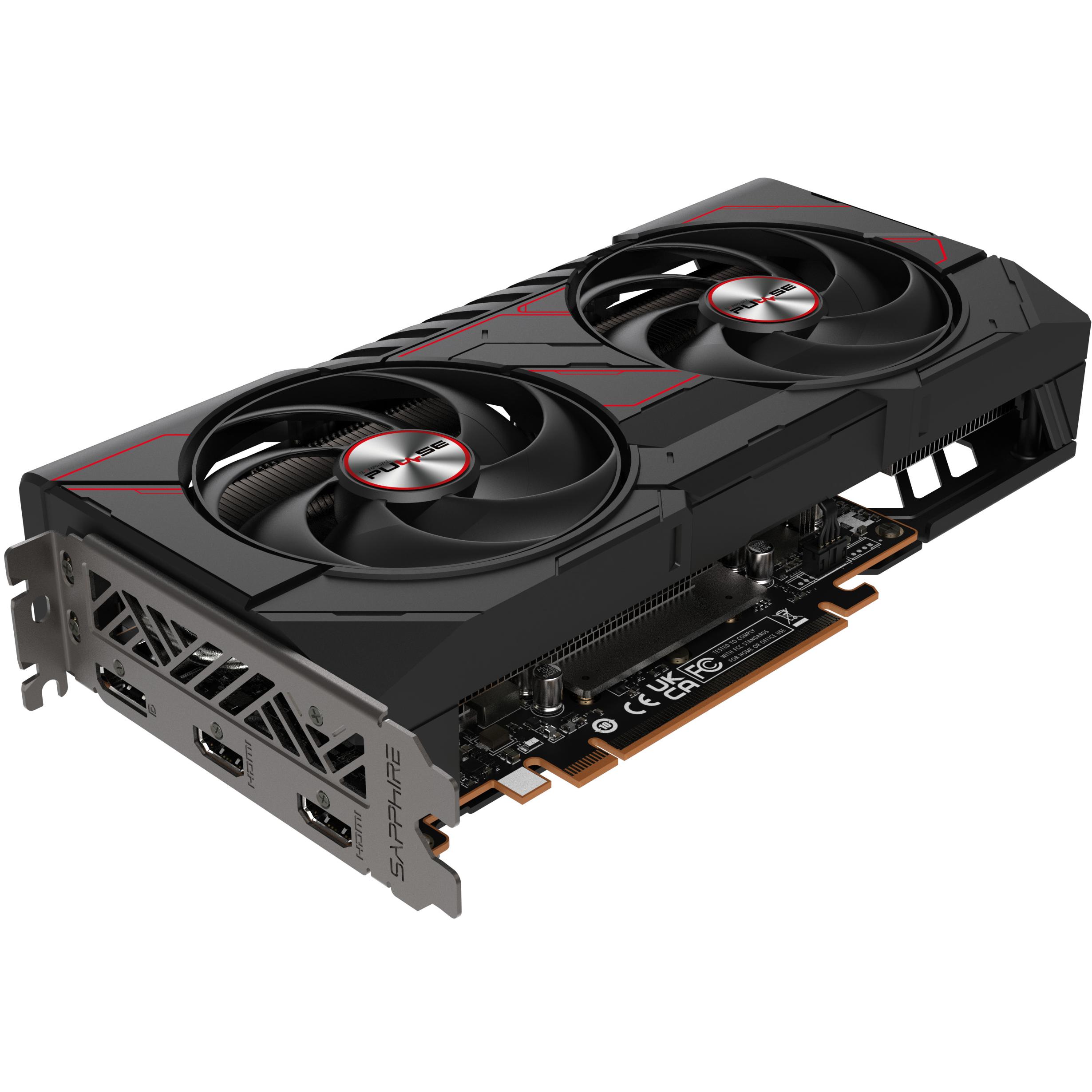 A large main feature product image of SAPPHIRE PULSE Radeon RX 9060 XT 16GB GDDR6 - Black