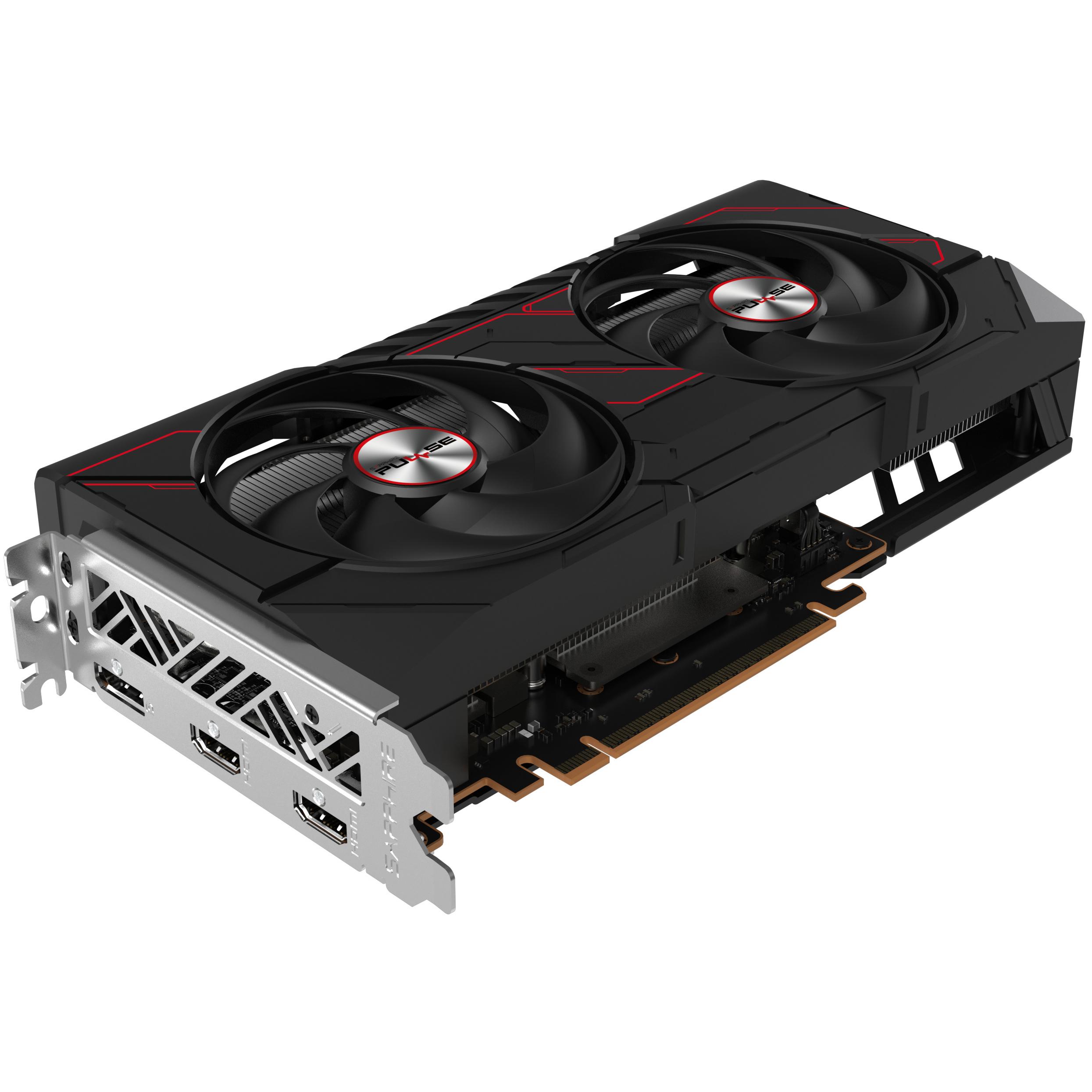 A large main feature product image of SAPPHIRE PULSE Radeon RX 9060 XT 8GB GDDR6