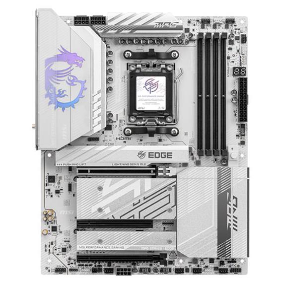 A large main feature product image of MSI MPG B850 Edge Ti WiFi AM5 ATX Desktop Motherboard