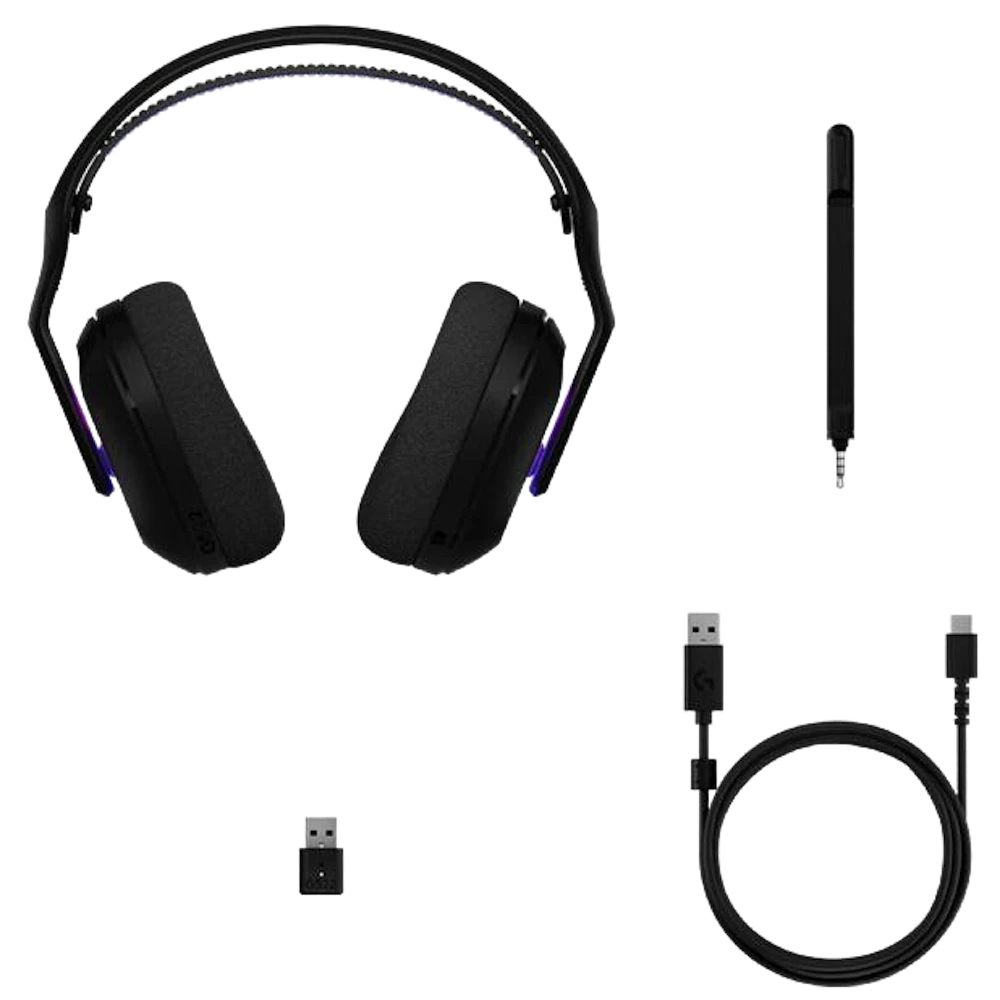 A large main feature product image of Logitech G522 LIGHTSPEED Wireless Gaming Headset with LIGHTSYNC RGB (Black)