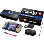 A small tile product image of MSI Claw 8 AI+ (A2VM) Super Pack - 8" 120Hz, Core Ultra 7 258V, 32GB/1TB - Win 11 Gaming Handheld w/ Docking Station & Accessories