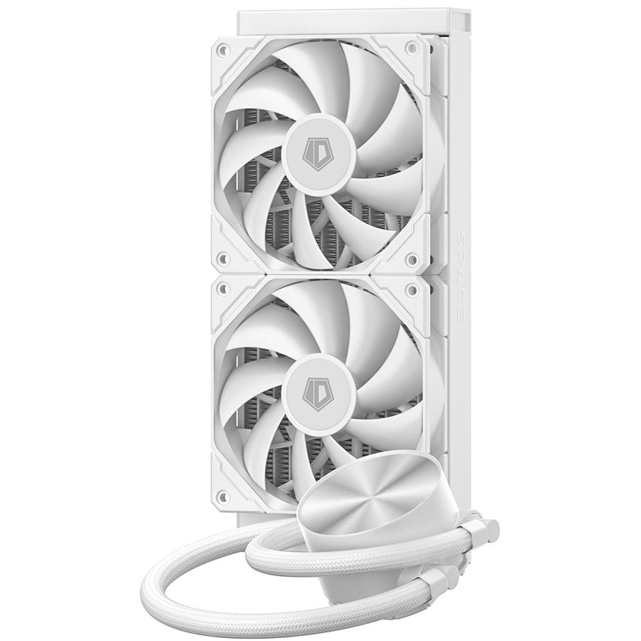 A large main feature product image of ID-COOLING FX240 PRO 240mm AIO Liquid CPU Cooler (White)