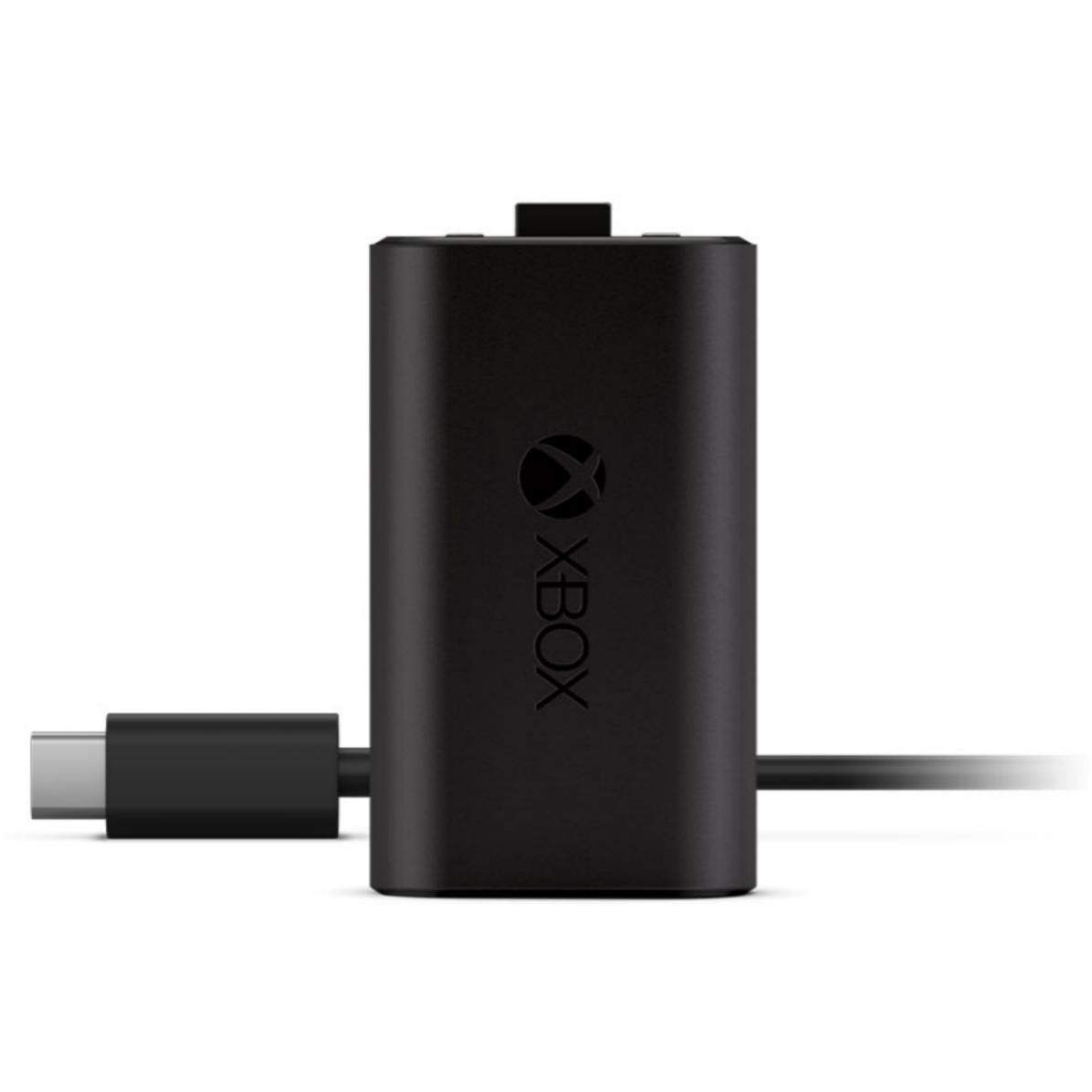 A large main feature product image of XBOX Rechargeable Battery + USB-C Cable