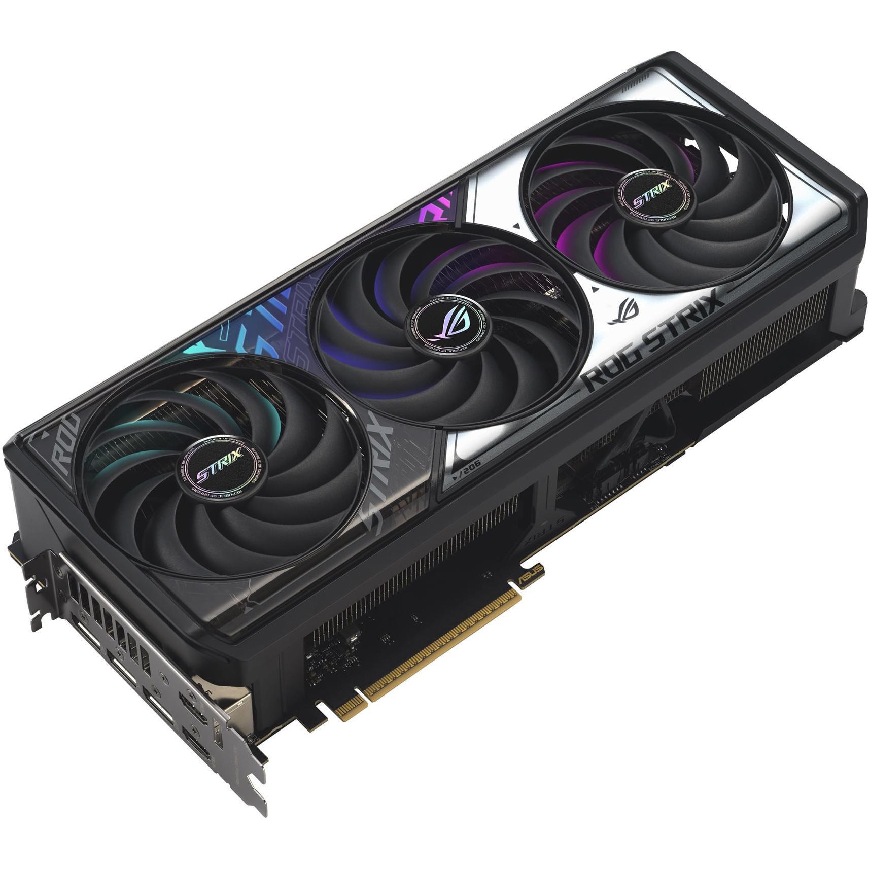 A large main feature product image of ASUS GeForce RTX 5070 ROG Strix OC 12GB GDDR7