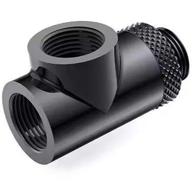 A large main feature product image of Bykski G1/4" 3-Way T Fitting (Black)