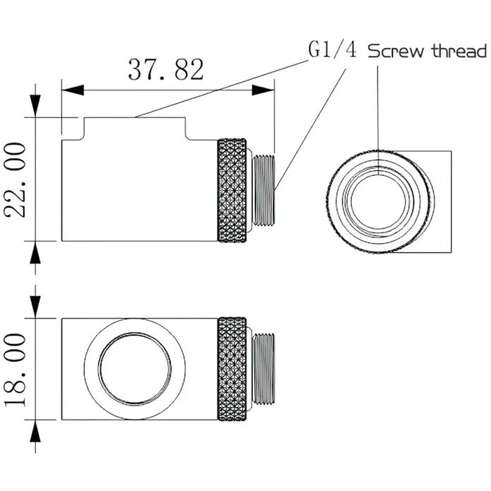 A large main feature product image of Bykski G1/4" 3-Way T Fitting (Black)