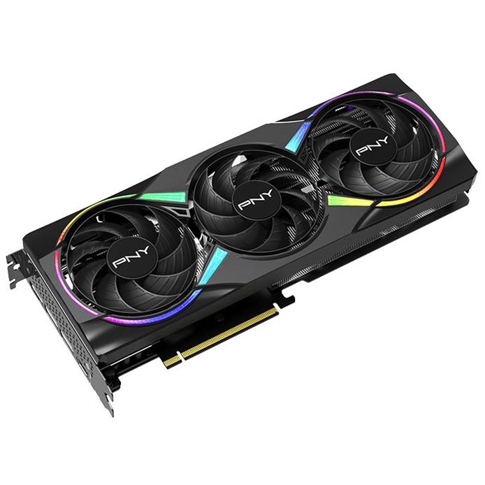 A large main feature product image of PNY GeForce RTX 5060 Ti ARGB OC 16GB GDDR7