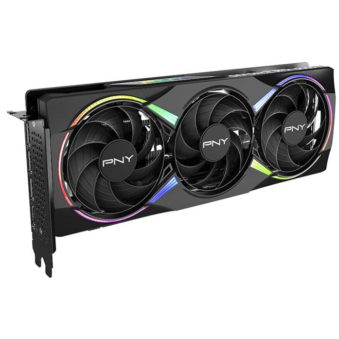 A large main feature product image of PNY GeForce RTX 5060 Ti ARGB OC 16GB GDDR7