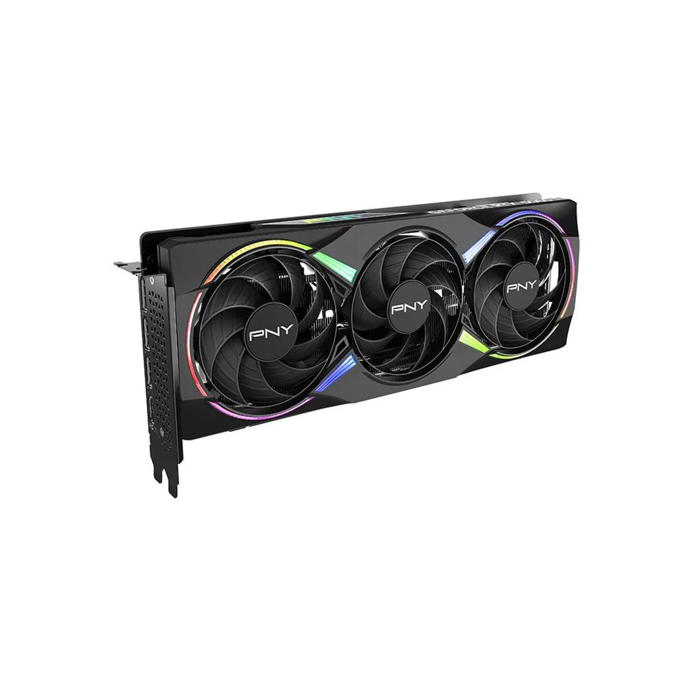 A large main feature product image of PNY GeForce RTX 5060 Ti ARGB OC 16GB GDDR7