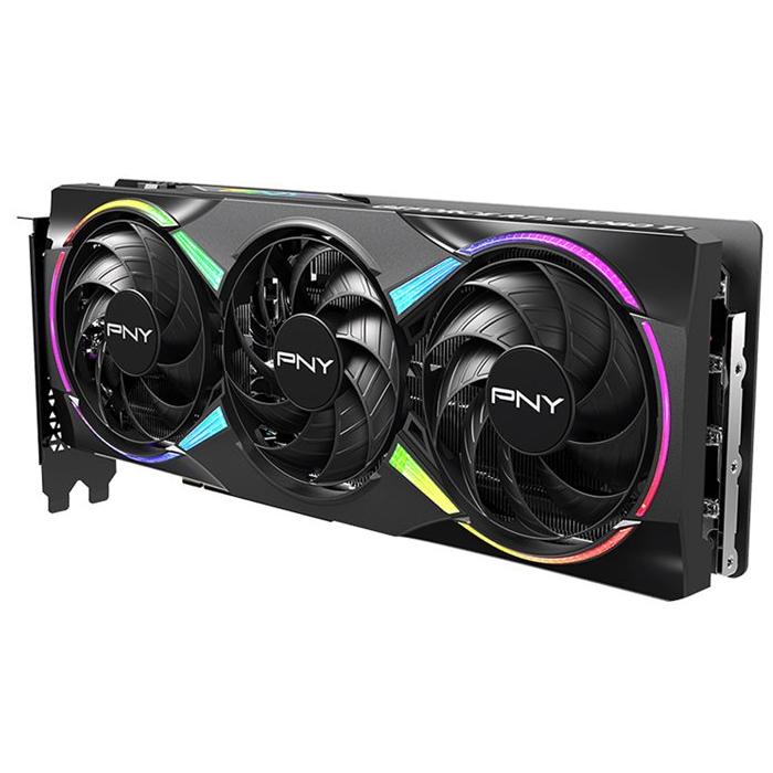 A large main feature product image of PNY GeForce RTX 5060 Ti ARGB OC 8GB GDDR7