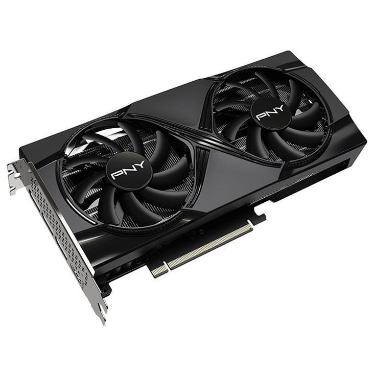 A large main feature product image of PNY GeForce RTX 5060 Ti Dual Fan OC 8GB GDDR7