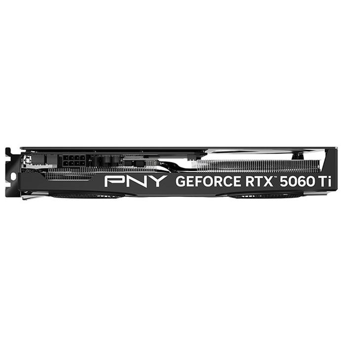 A large main feature product image of PNY GeForce RTX 5060 Ti Dual Fan OC 8GB GDDR7