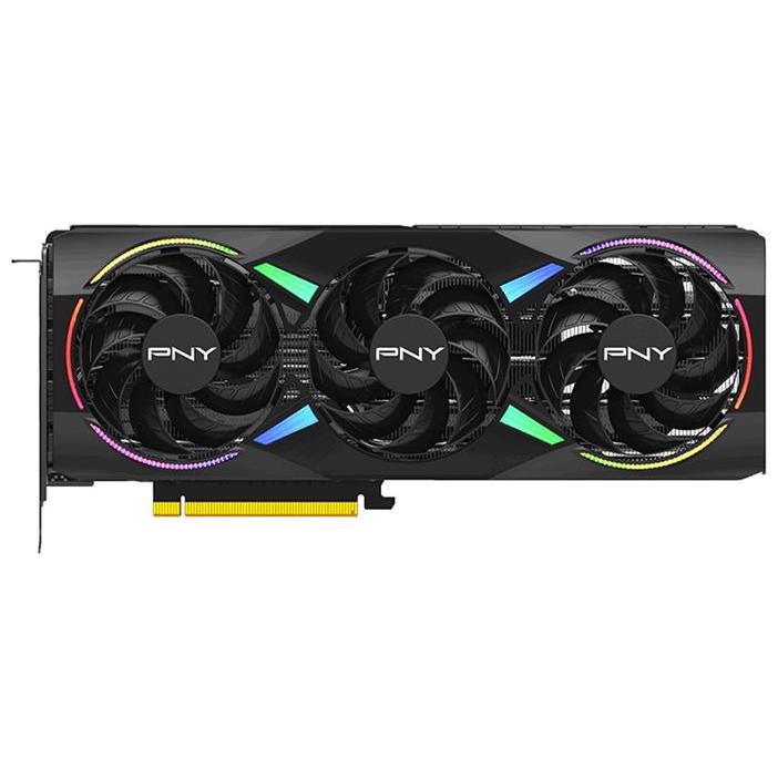 A large main feature product image of PNY GeForce RTX 5070 ARGB OC Triple Fan 12GB GDDR7