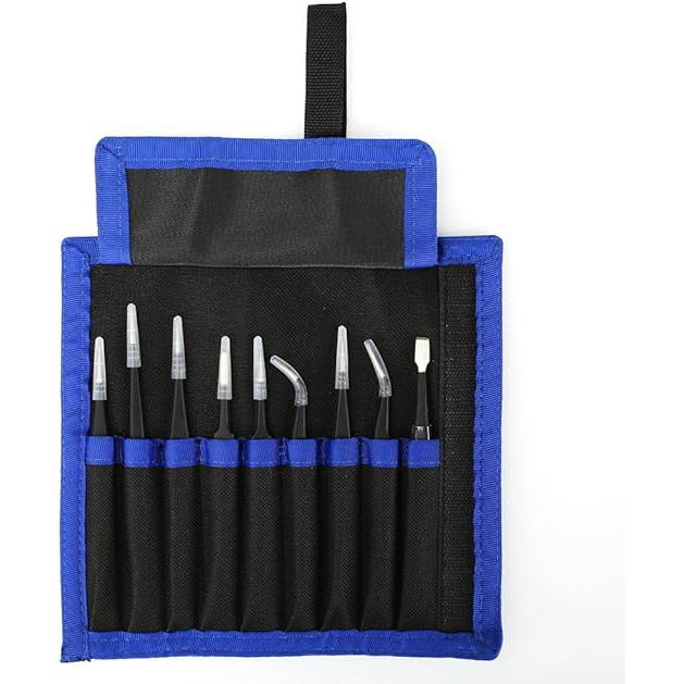 A large main feature product image of King'sdun 9 in 1 Precision Tweezers Set