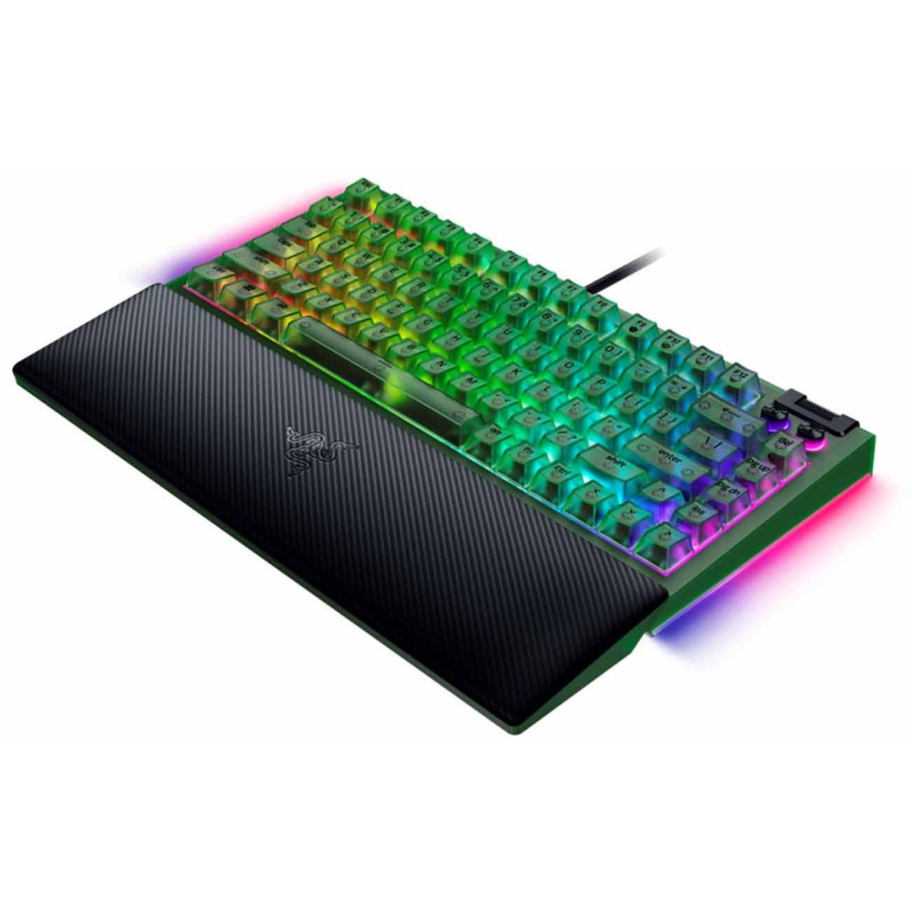 A large main feature product image of Razer BlackWidow V4 75% - Compact Mechanical Gaming Keyboard (Phantom Green)