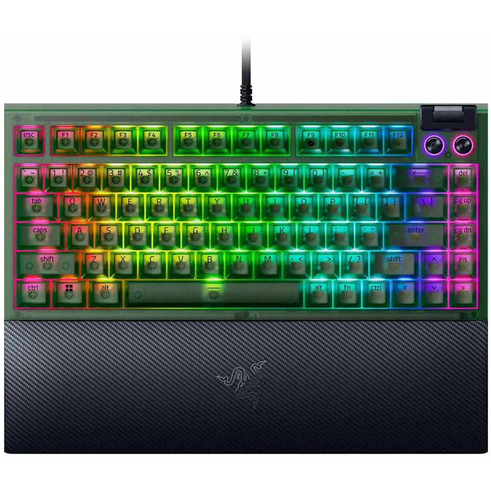 Razer BlackWidow V4 75% - Compact Mechanical Gaming Keyboard (Phantom Green)