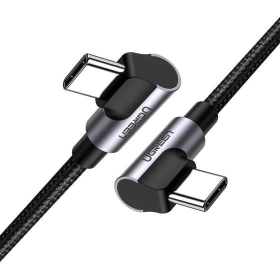 A large main feature product image of UGREEN Angled USB-C Male to Male Cable (2m)