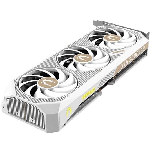 A large main feature product image of ZOTAC GAMING GeForce RTX 5070 AMP 12GB GDDR7 - White