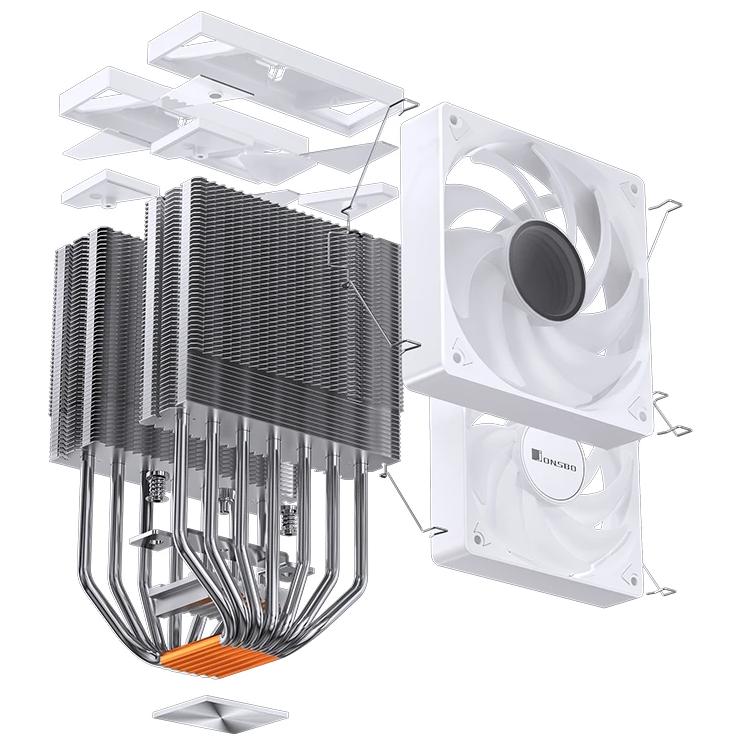 A large main feature product image of Jonsbo CR-3000 ARGB Dual-Tower CPU Cooler (White)