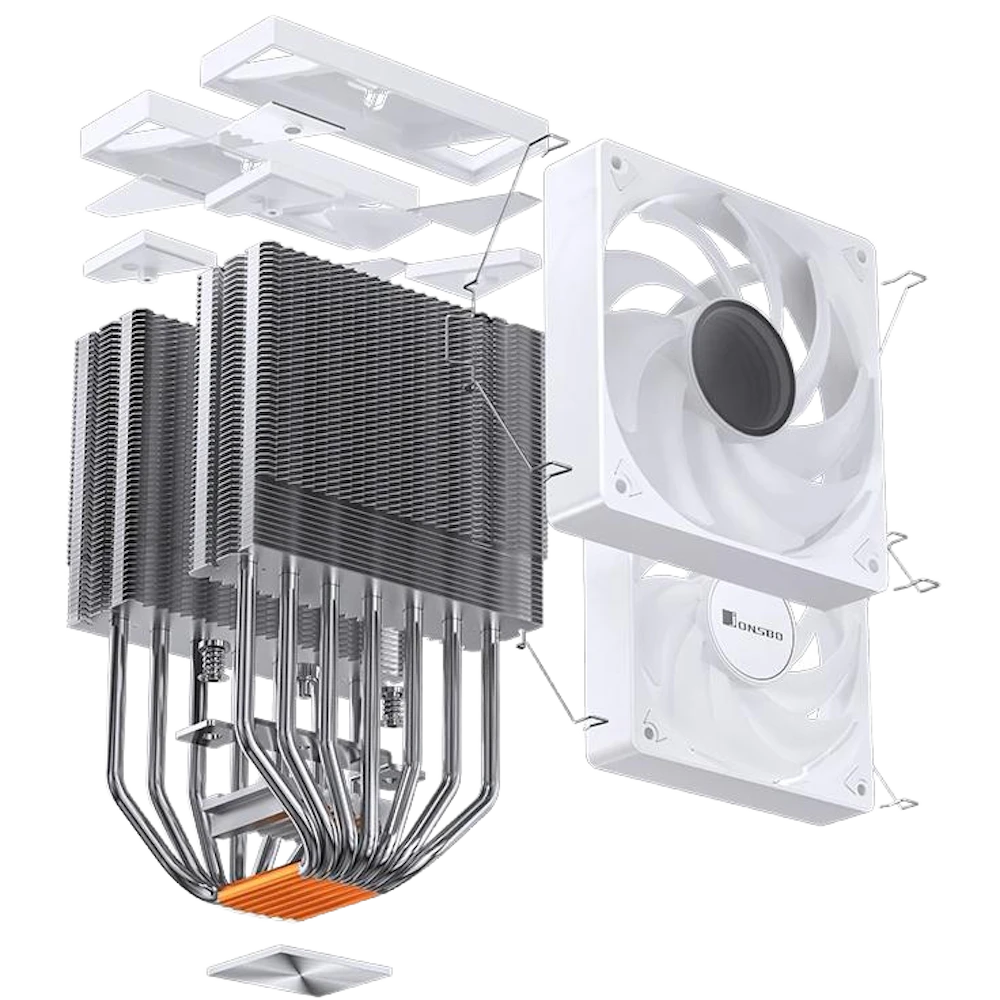 A large main feature product image of Jonsbo CR-3000 ARGB Dual-Tower CPU Cooler (White)